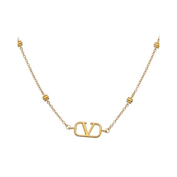 Valentino Vlogo Necklace Yellow